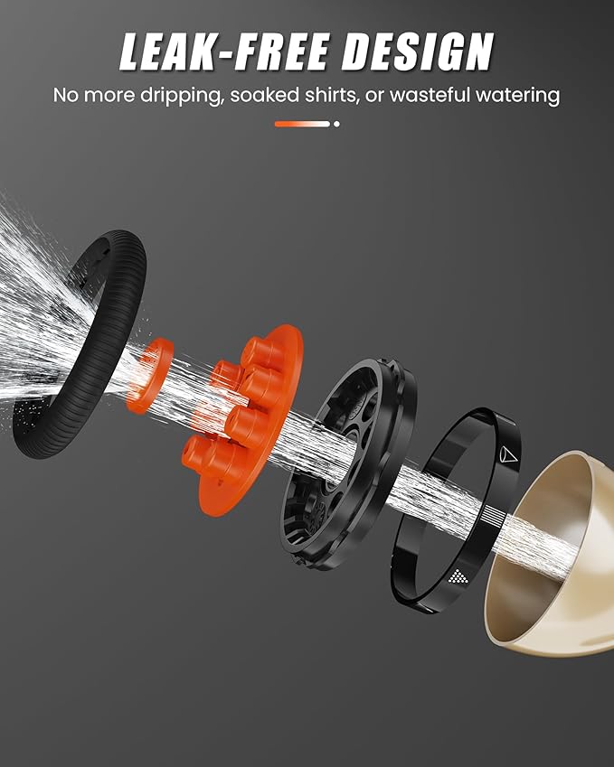 RAINPOINT Garden Hose Nozzle, Hose Sprayer Nozzle, Heavy Duty Metal Hand Sprayer, Watering Plants and Lawn,Orange