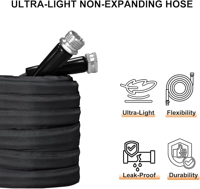 Garden Hose, Lightweight, Ultra Flexible, Durable, Kink-Free Garden Hose, RV, Marine and Camper Hose (75 FT)
