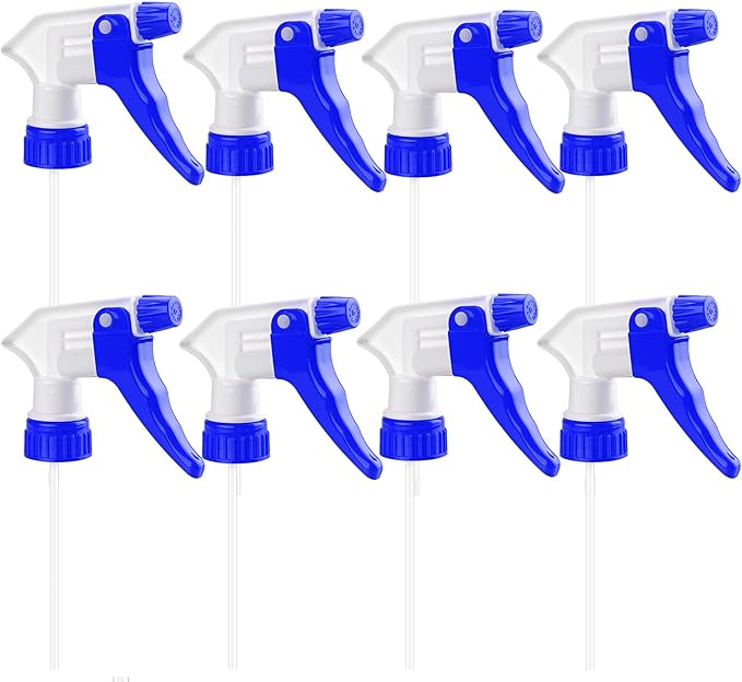 Spray Bottle Nozzles Plastic Heavy Duty Trigger Spray Nozzle Replacement Head Leak Proof Water Bottle Spray Nozzles Adjustable Head Sprayer (8, Blue)