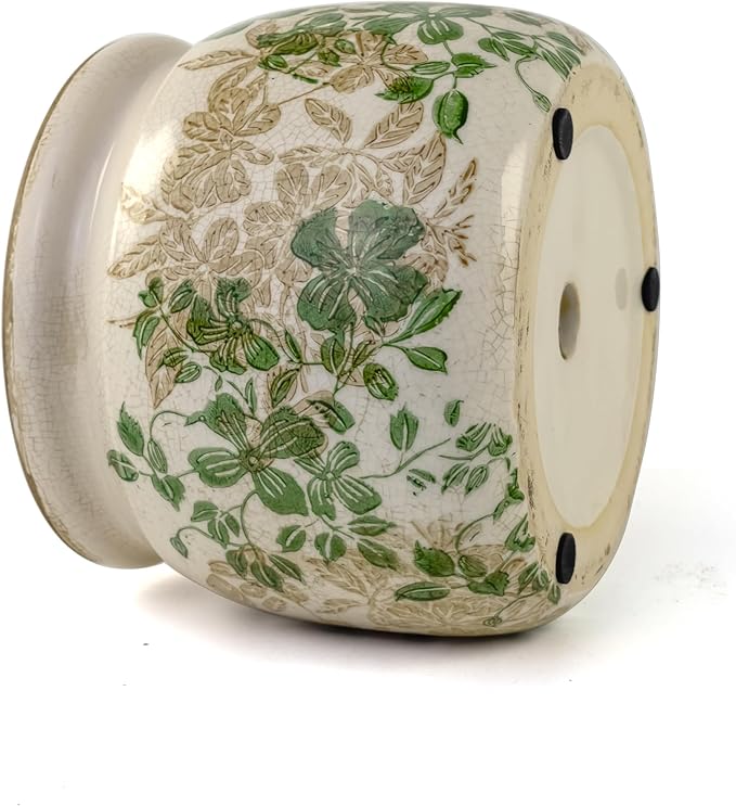 Vintage Ceramic Ice Crack Flower Pot with Drainage Holes, Country Rustic Planters for Indoor and Outdoor,Tuscan Decor,Home,Living Room, Garden Decor, Gardening Gift (Classic)