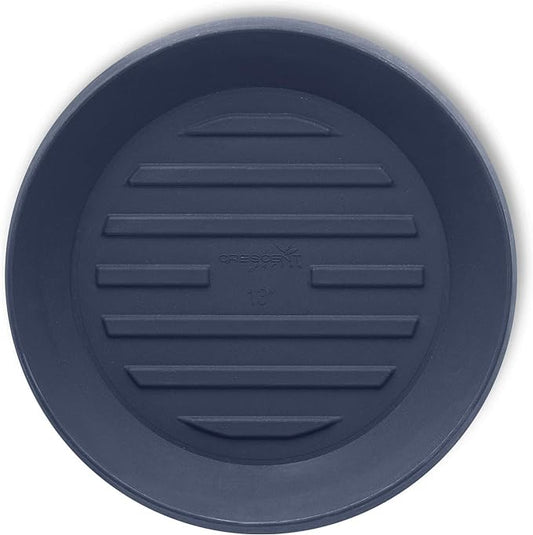 Crescent Garden Universal Round Planter Saucer, Durable Drainage Dish for Plant Pots, Heavy-Duty Plant Dishes Saucer, Indoor & Outdoor Plant Trays - Midnight Blue (15.5 inch Inner, 20 inch Outer)