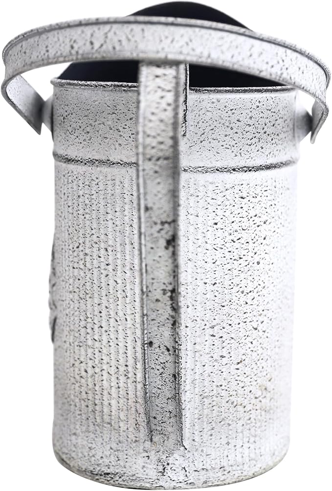Vintage Galvanized Metal Watering Can - Rustic Farmhouse Design Watering Pot, Garden Decorative Planter for Home Patio Outdoor Wedding Party Decor