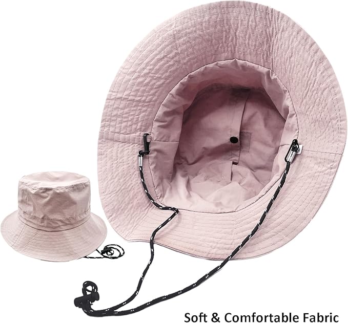 woogwin Waterproof Bucket Rain Hat with Chin Strap Quick Dry Packable Boonie Sun Hat Safari Hat UV Protection