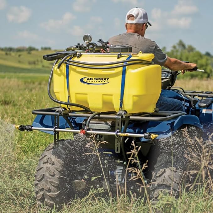 25 Gallon Boomless Spot Sprayer – 4.0 GPM Diaphragm Pump, Deluxe Handgun, 3-Nozzle Boom, 12V ATV Sprayer for Lawn, Garden, Fence Lines, Food Plots & Acreage