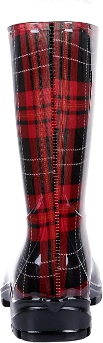 Asgard Women's Mid Calf Rain Boots Printed Waterproof Rubber Boots Short Garden Shose