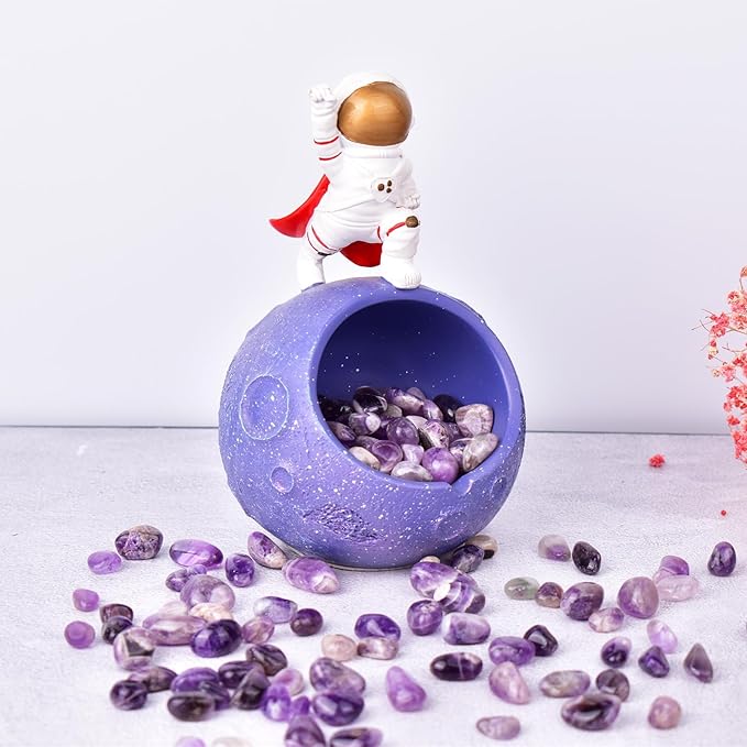 Polished Amethyst Crystals - 0.5" 10 oz Handpicked Natural Tumbled Gemstones Rocks, Pebbles for Reiki, Chakra, Healing Home Decor