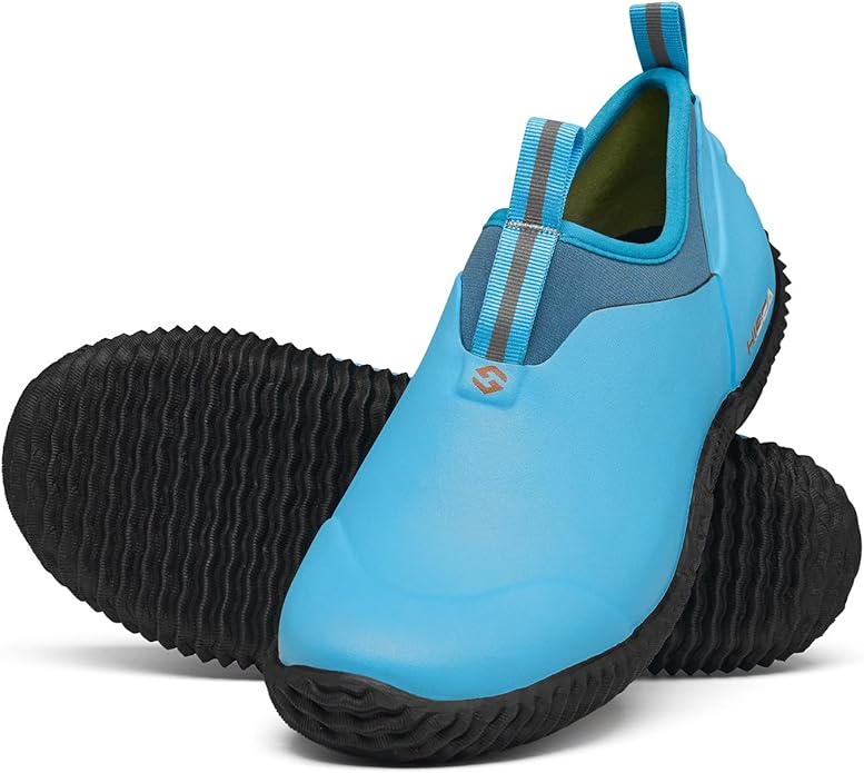 HISEA Waterproof Garden Shoes for Women Neoprene Slip-On Rubber Rain Footwear Short Ankle Booties