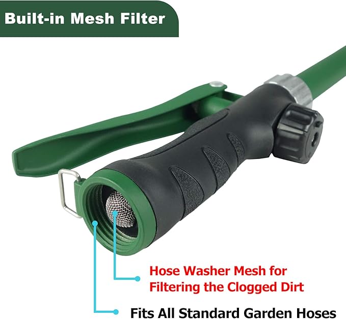 Heavy Duty 21 Inch Watering Wand with Pivoting Head, Adjustable Water Sprayer Wand with Ergonomic Handle, Spray 6 Watering Patterns, Perfect for Watering Hanging Plants