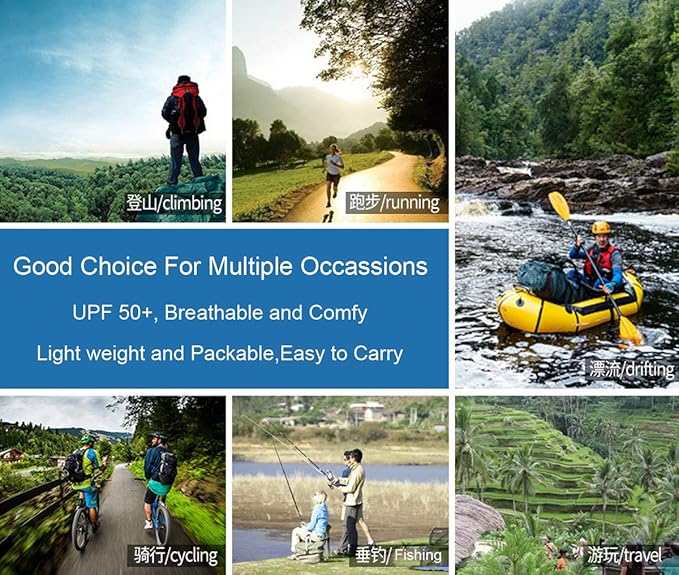 HUAMULAN 6" Super Wide Brim Sun Hats, Men and Women Bucket Hat for Fishing Hiking Garden Lawn Work Safari Camping Outdoor