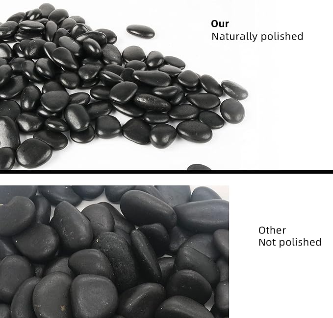 45lb Black Pebbles for Plants,Potting,Succulents Aquarium Fish Tank Vases Decorative Garden Polished Gravel Rocks Stones