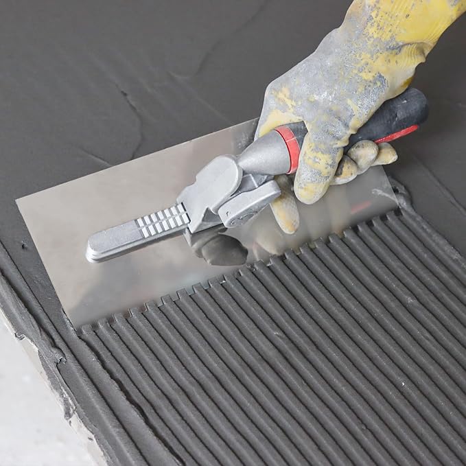 Fishark Switchable Notch Trowel Set，8 Piece Trowel Box Kit, Made of Premium Stainless Steel with Soft Grip Handle, Perfect Tool for Cement, Concrete, Masonry Tile Installation Work