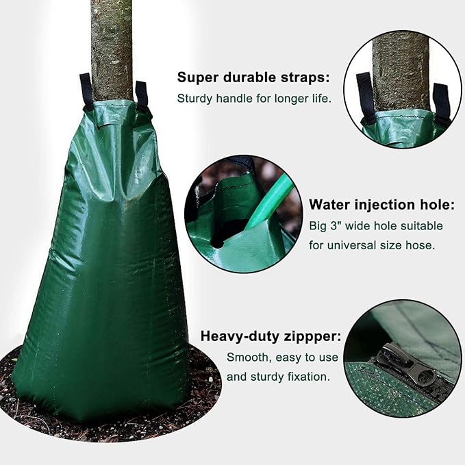 12 Pack 20 Gallon Tree Watering Bags, Reusable, Heavy Duty, Slow Release Water Bags for Trees, Premium PVC Tree Drip Irrigation Bags