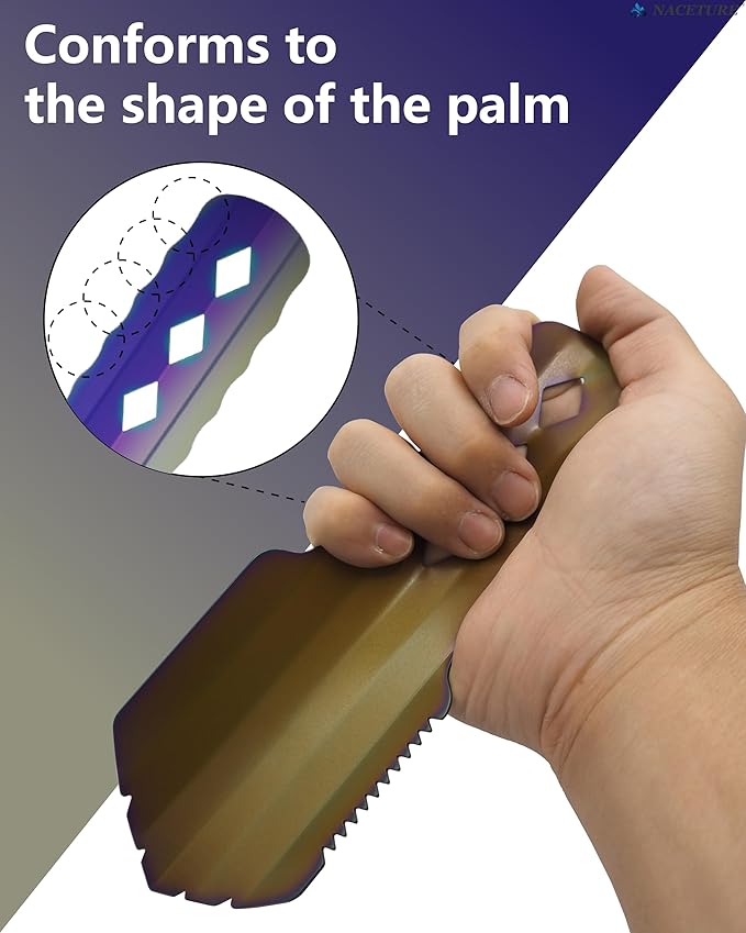 NACETURE Ultralight Backpacking Trowel Aluminum Shovel Small Potty Multitool with Longer Handle Design Essential for Hiking, Camping and Survival Bags(Black 1 Pack)