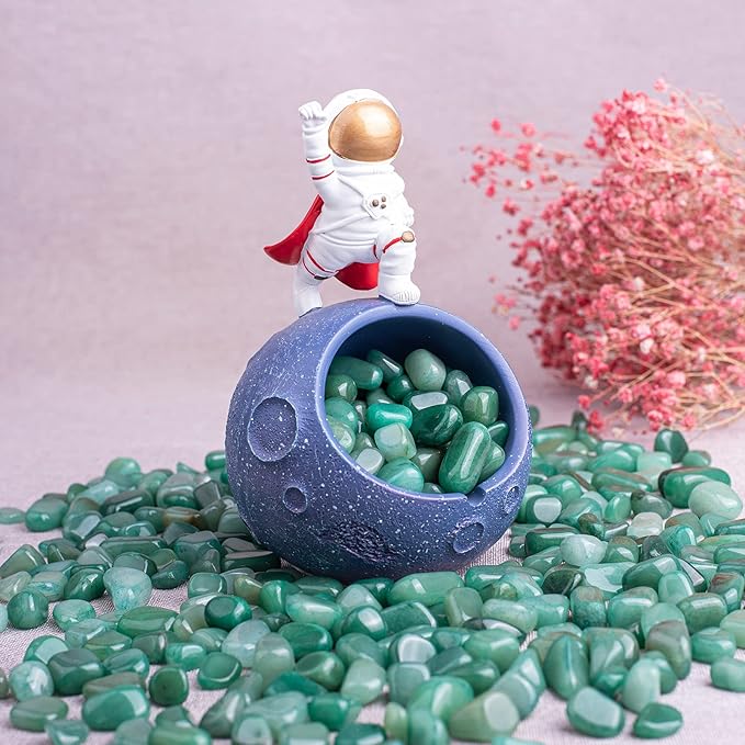 Polished Aventurine Crystals - 72 Pcs, 0.5" 10 oz Handpicked Natural Tumbled Gemstones Rocks, Pebbles for Reiki, Chakra, Healing Home Decor