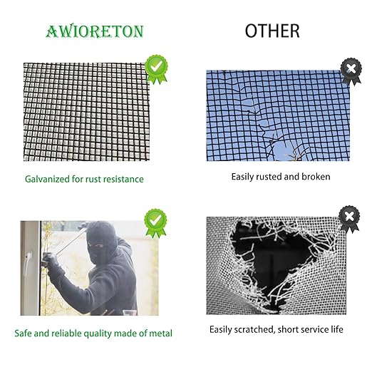 Wire Mesh PVC Coated Galvanized,16 Mesh Woven Woven Wire Mesh for Vent, Cage, Cabinets Mesh, DIY Project. (1 ROLL, 23inch x 118inch)