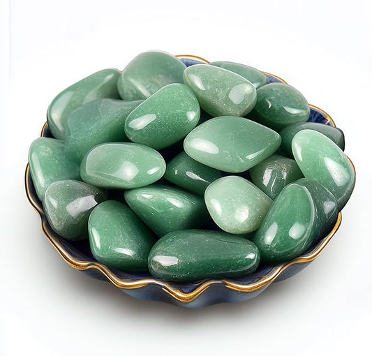 Polished Stone Set Aventurine Crystals, 0.8" Handpicked Tumbled Gemstones Rocks, Pebbles for Reiki, Chakra, Healing, Home Decor
