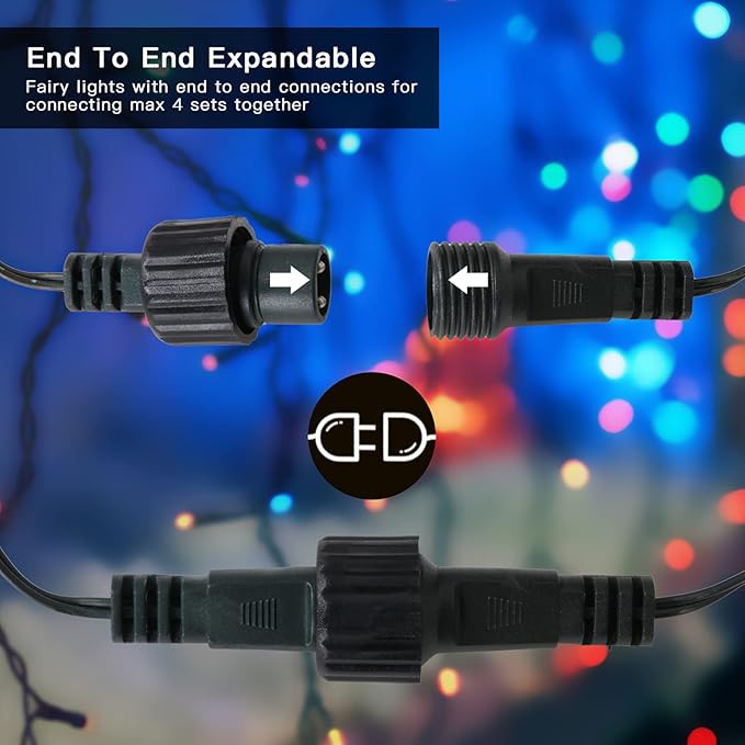 300 LED Christmas String Lights, 108FT - UL Certified Outdoor & Indoor Fairy Lights for Tree, Patio, Garden, Party, Wedding, Halloween, Holiday Decor