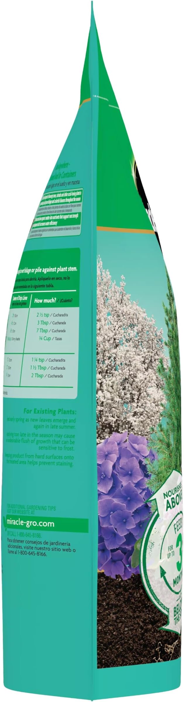 Miracle-Gro Shake 'N Feed Flowering Trees and Shrubs Plant Food, For In-Ground and Container Plants, Acid-Loving Flowering Plants, 8 lbs.