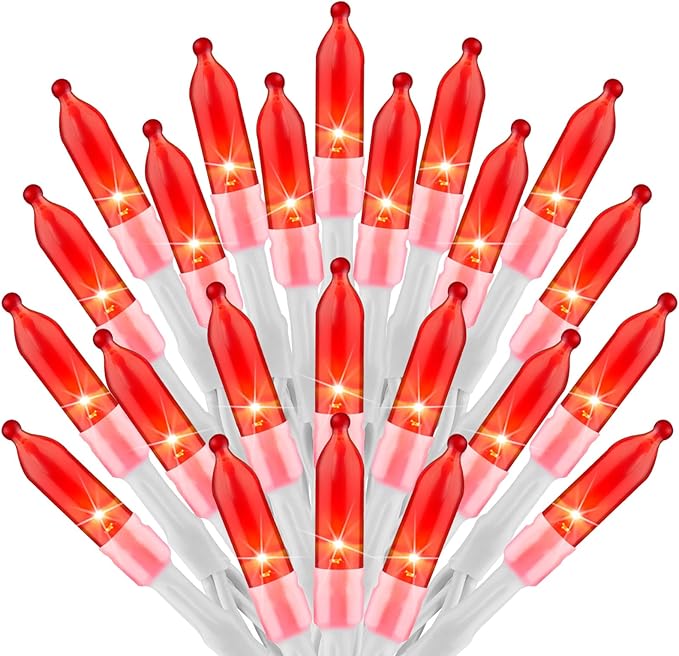 Red Mini Christmas Lights - 39 Feet 100 LED Fairy String Lights with 8 Lighting Modes Waterproof Connectable for Indoor Outdoor Xmas Tree Garland Wreath Holiday Valentine's Day Decoration