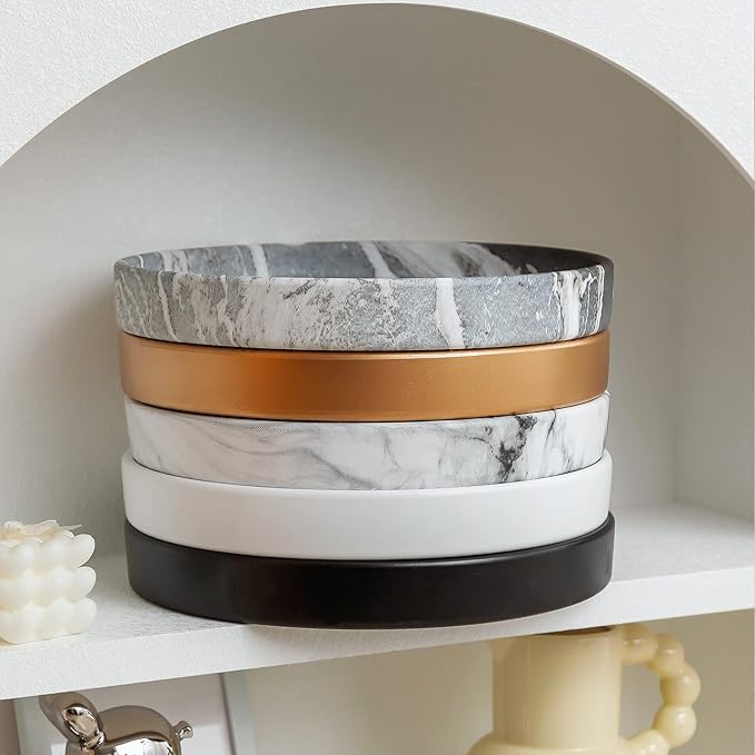 Ceramic Saucer 9 inch Round Saucer for Succulent Planter | Planter Tray (Gold, 9 inch)