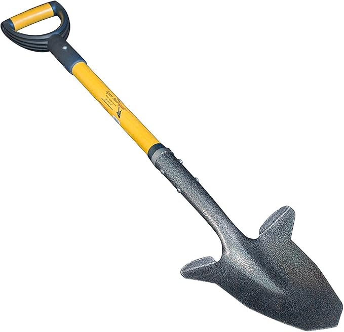 Spear Head Spade SHFD3 40" Yellow Garden Spade Shovel - Gardening Shovel with a 9" x 11" Beveled Blade, Steel-Reinforced Fiberglass Long Handle & Cushioned D-Grip - Digging Spade for Planting