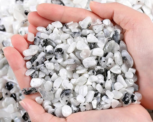 QINJIEJIE 0.9Lbs Grey Labradorite Rocks for Plant Bulk Decorative Sand Aquarium Gravel Stones Terrarium Small Turtle Rocks Vase Pebbles Filler Crystal Chips Fish Tank Decor for Planter