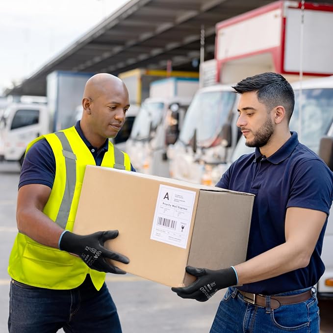 KAYGO Safety Work Gloves PU Coated, 60 Pairs KG11PB Seamless Knit Glove for Men and Women, with Smooth Grip on Palm and Fingers, Ideal for General Duty Work (X-Large, Black)