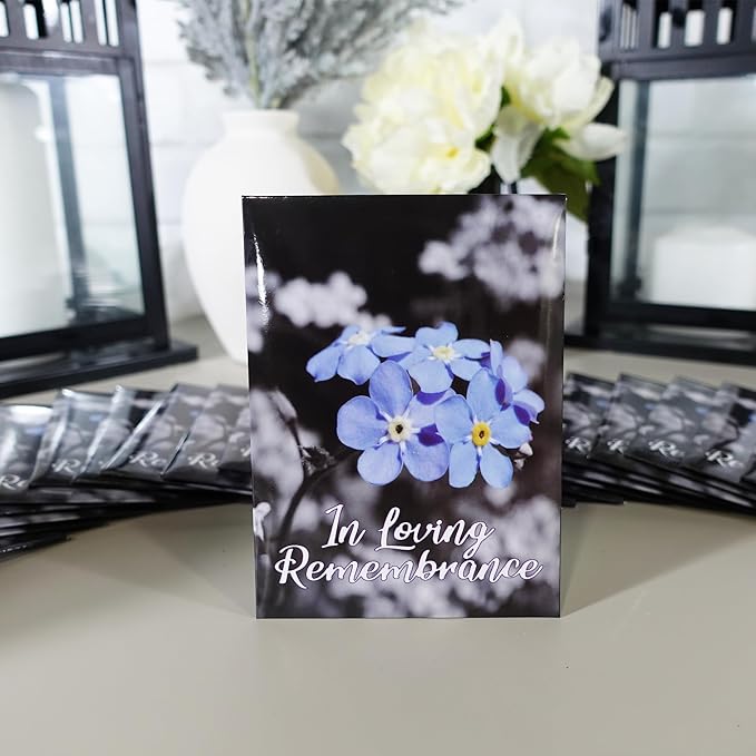50pc Premium Pre-Filled Forget Me Not Seeds Packets Favors for Funerals, Funeral Decorations, Celebration of Life Decorations, Forget Me Not Seeds Packets, Celebration of Life Ideas, Memorial Cards