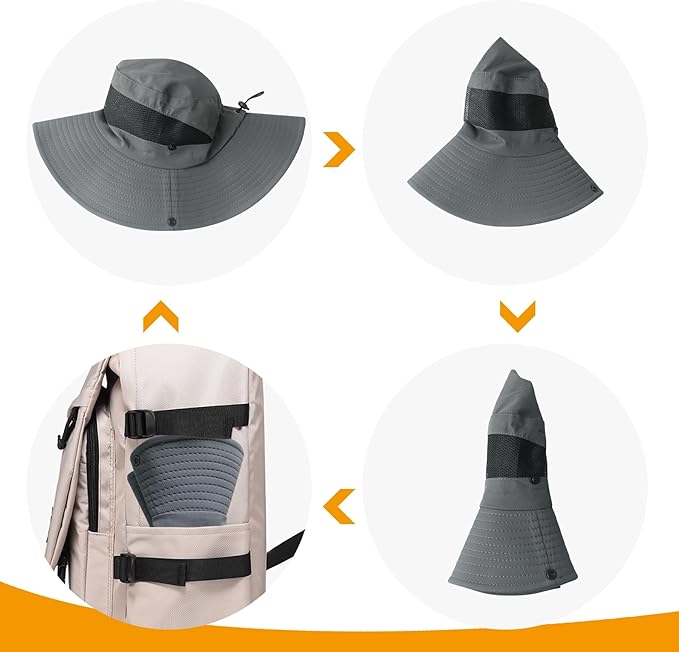 PFFY Sun Bucket Hats for Women Men UV Protection Wide Brim Fishing Hat Beach Outdoor Essentials