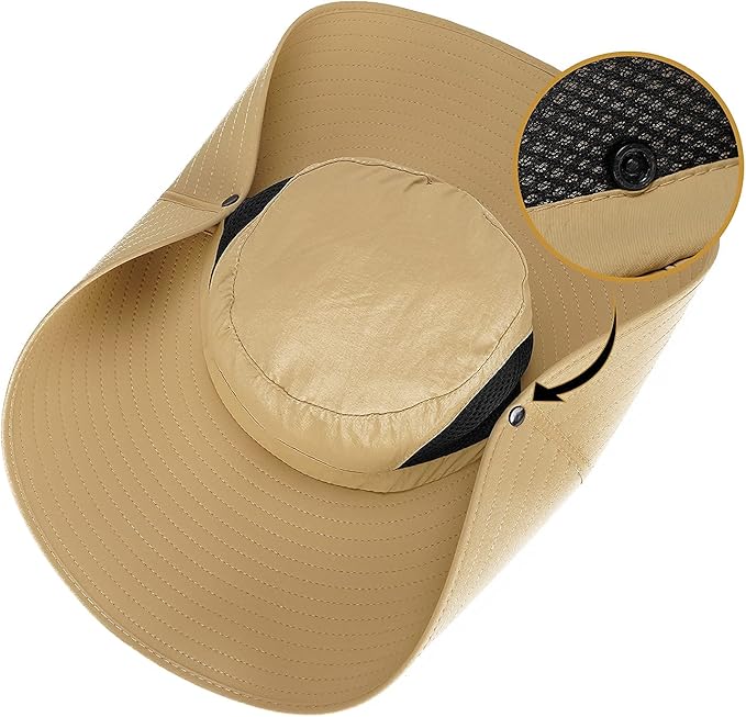 Leotruny Women Super Wide Brim Sun Hat UPF50+ Waterproof Bucket Hat for Fishing, Hiking, Camping