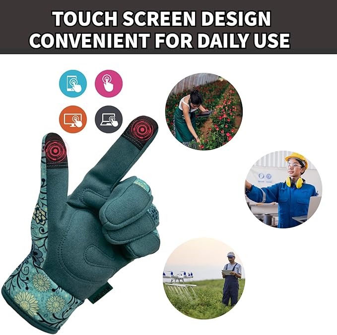Thorn Proof&Puncture Resistant Gardening Gloves with Grip,Garden Glove for Women, Leather Yard Work Gifts
