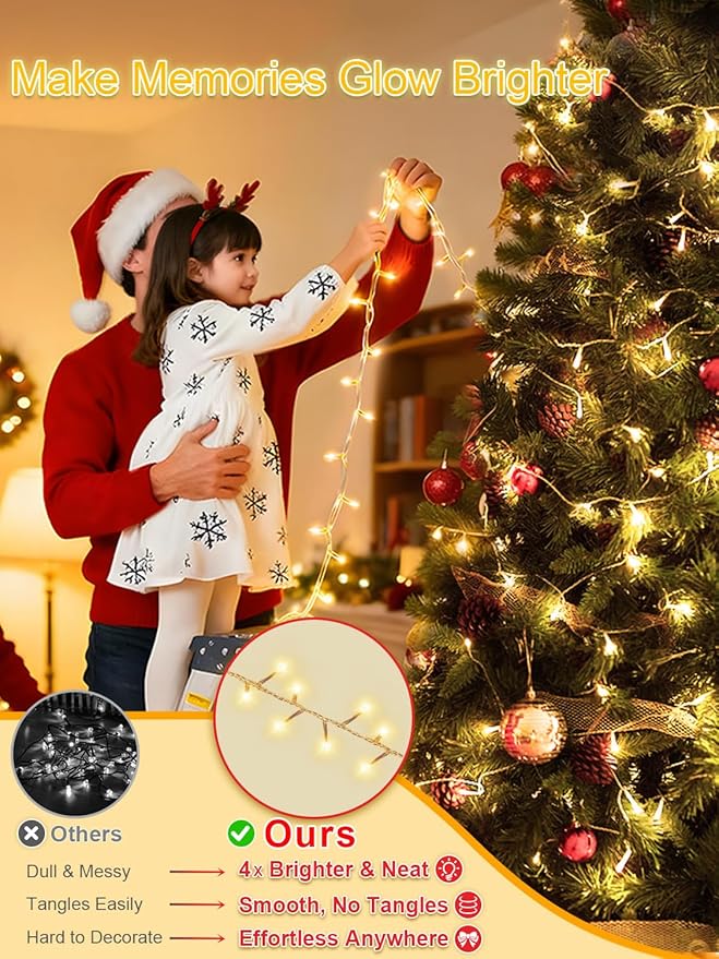 Christmas Lights with 1000 LEDs, 328FT Extra Long Plug in Fairy String Lights with Remote & Timer, IP65 Waterproof Lights for Yard, Garden, Christmas Décor (Color Changing + Warm White)