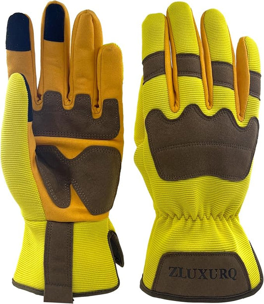 ZLUXURQ Gardening Gloves for Women and Men, Work Gloves for Yard Work