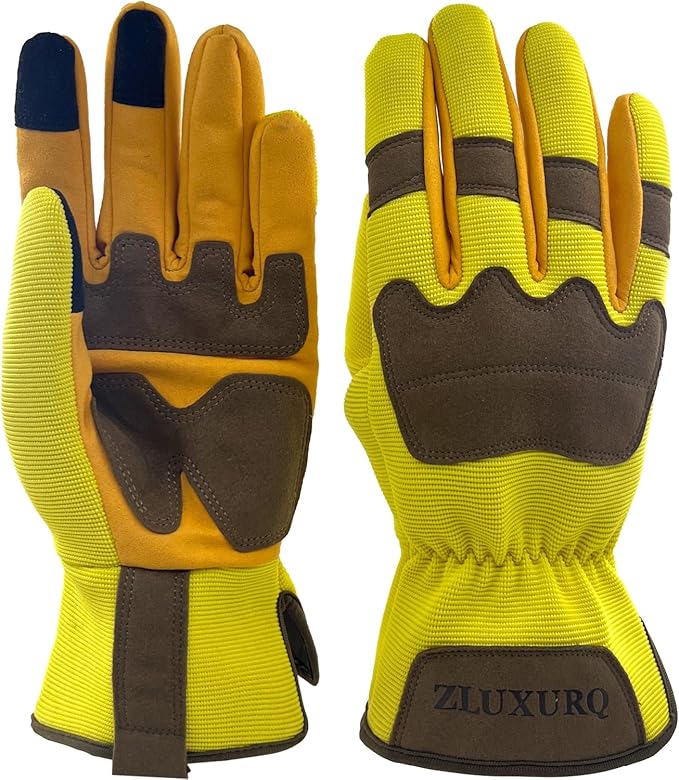 ZLUXURQ Gardening Gloves for Women and Men, Work Gloves for Yard Work