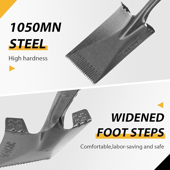 Garden Shovel Flat Spade Edge Shovels Trenching Spades with Fiberglass Handle for Gardening Lawn Edging,43 inches