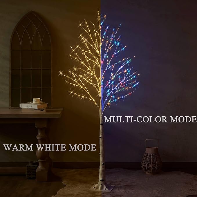 Birchlitland LED Birch Tree 6FT 330L Multiple Colors Fairy Lights, Lighted Trees for Indoor Outdoor Home Thanksgiving Christmas Holiday Decoration…