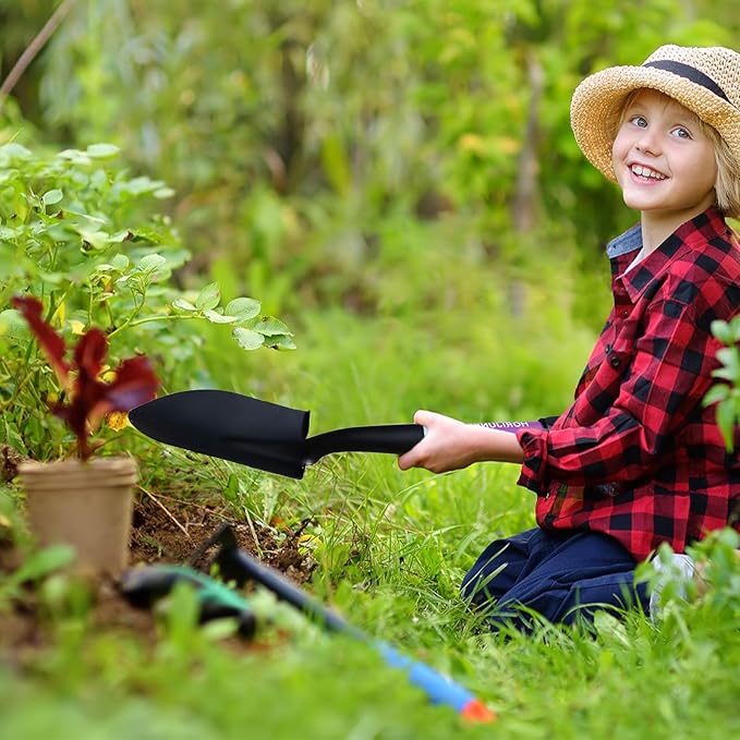 Beach Shovel, Round Small Head with Wooden D-Handle, Metal Garden Shovel for Gardening, 27 Inches Metal+FiberglassMetal+Fiberglass(Purple)
