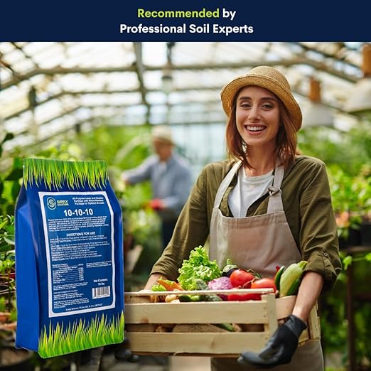 10-10-10 Complete Lawn & Garden Granular Fertilizer with Micronutrients – Balanced NPK Plant Food for Soil Health, Blooms & Roots – Safe for Vegetables, Fruits, Lawns (10 Pounds)