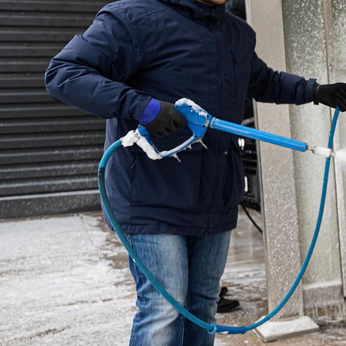 Kebada T2 Waterproof Winter Work Gloves for Men and Women - Thermal Insulated Freezer Gloves for Working in Freezer for Cold Weather, 100% Latex Coating, Wrist Closure, 1 Pair, Blue, Small