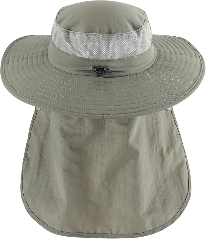 Home Prefer UPF 50+ Sun Hats for Men Women Wide Brim Fishing Hat with Neck Flap Summer Safari UV Protection Bucket Hat