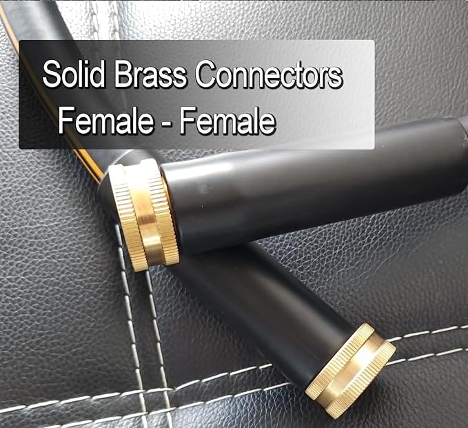 Atlantic Female to Female Heavy Duty Garden Hose 1 ft x 5/8 Inch Black Water Hose Short Connection Leader Hose (1 Foot)