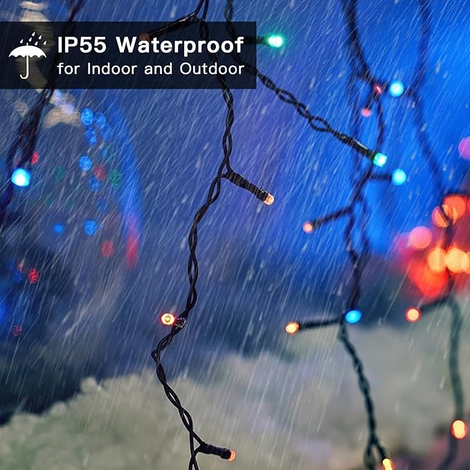 300 LED Christmas String Lights, 108FT - UL Certified Outdoor & Indoor Fairy Lights for Tree, Patio, Garden, Party, Wedding, Halloween, Holiday Decor