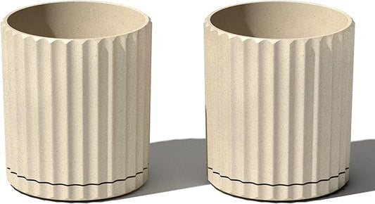 Veradek Demi Series Demi 6" Planter w/Tray - Sand, 2 Pack