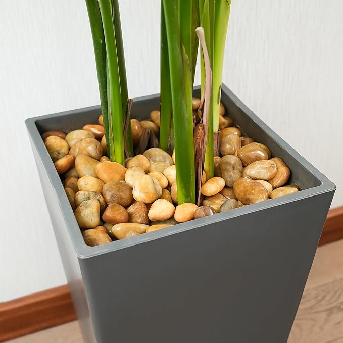 StoneCreek 24 LBS River Rocks(2 x 12 LBS Bags), Large Size, Decorative Garden Stones for Plant Landscaping, Polished Gravel Filler Pebbles for Home Decoration, Vases, Succulents(Pale Yellow Pebbles)