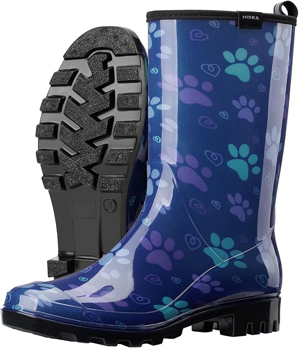 HISEA Women's Rain Boots Waterproof Mid Calf Garden Boots for Women