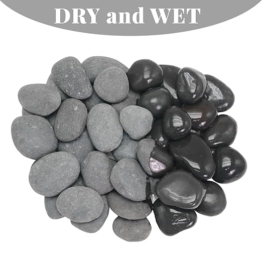 10LB Black Stones Pebbles River Rocks, Natural Beach Pebbles, 1-2" Garden Decorative Stones-1-2 Large Plant Rocks,Ideal for Aquarium, Home Decor