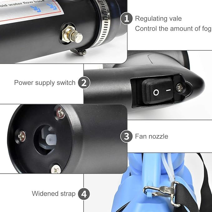 5L Portable ULV Electric Sprayer, Electric Atomizer Sprayer,Portable Foggers,Agriculture Fogging Machine for Home Indoor,Spraying Distance 8-10m,Mist Droplet Size 5-50μm