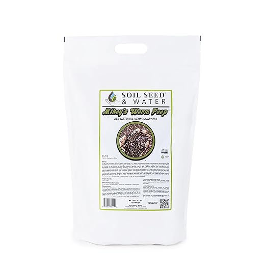 Soil Seed & Water Mikey’s Worm Poop – Organic Dairy Vermicompost Fertilizer Worm Castings for Gardens, Potted Plants & Soil Health - Superior to Standard Compost - OMRI Listed Organic Fertilizer