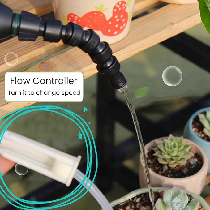 Portable Electric Water Sprayer for Indoor Plant Watering Succulent Plants Hanging Plants Small Pots Waterer, Long Spout Watering Can for Slow Watering Small Cactus Houseplants with 16ft Silicon Tube