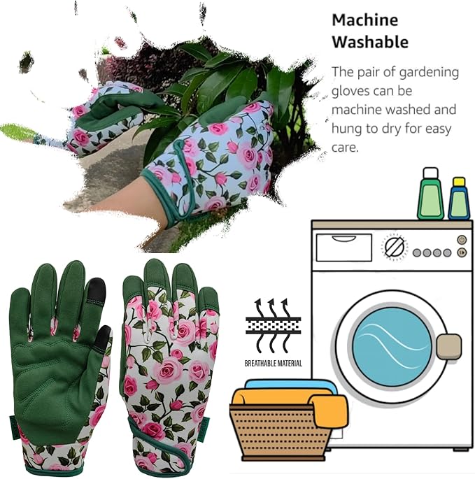 Thorn Proof&Puncture Resistant Gardening Gloves with Grip,Garden Glove for Women, Leather Yard Work Gifts
